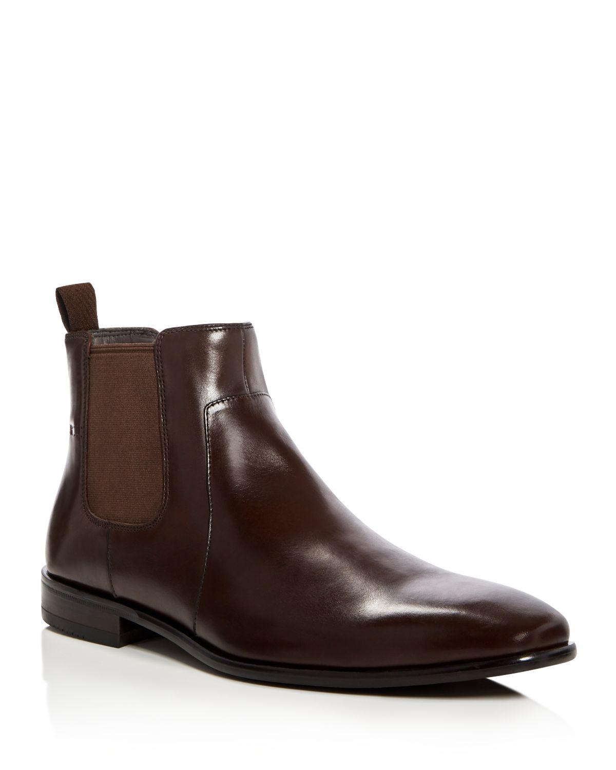 Lyst - HUGO Boss Boss Hubot Leather Chelsea Boots in Brown for Men